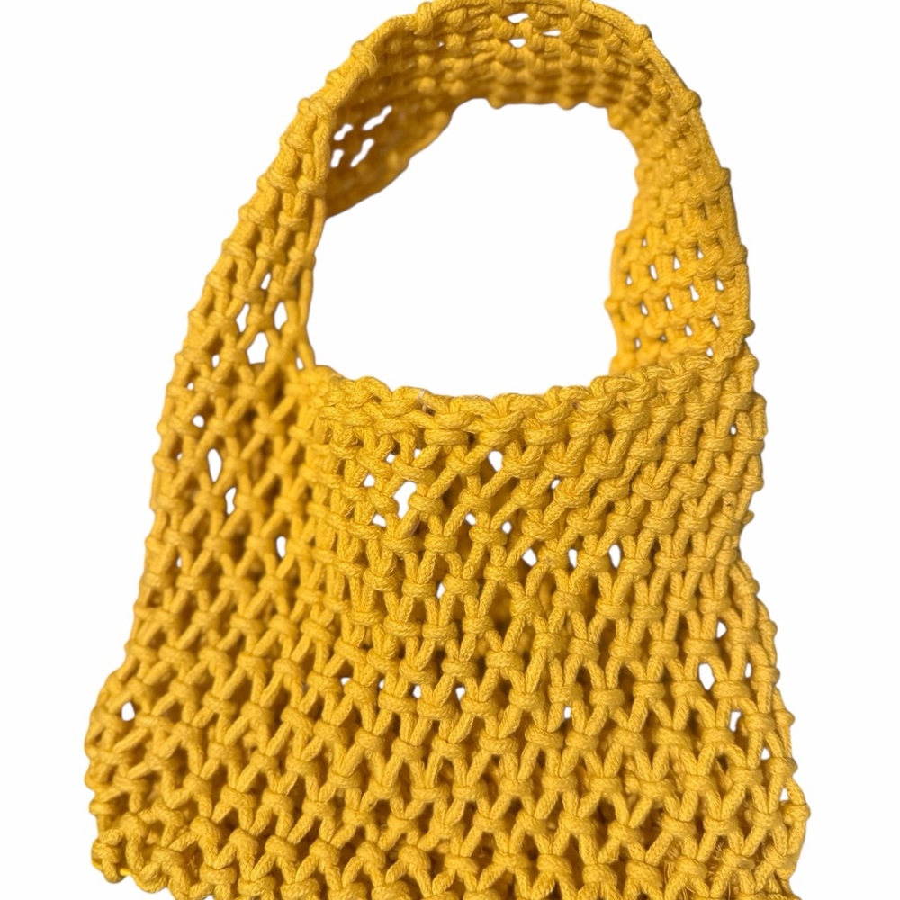 Sunny Yellow Knitted Tote Bag